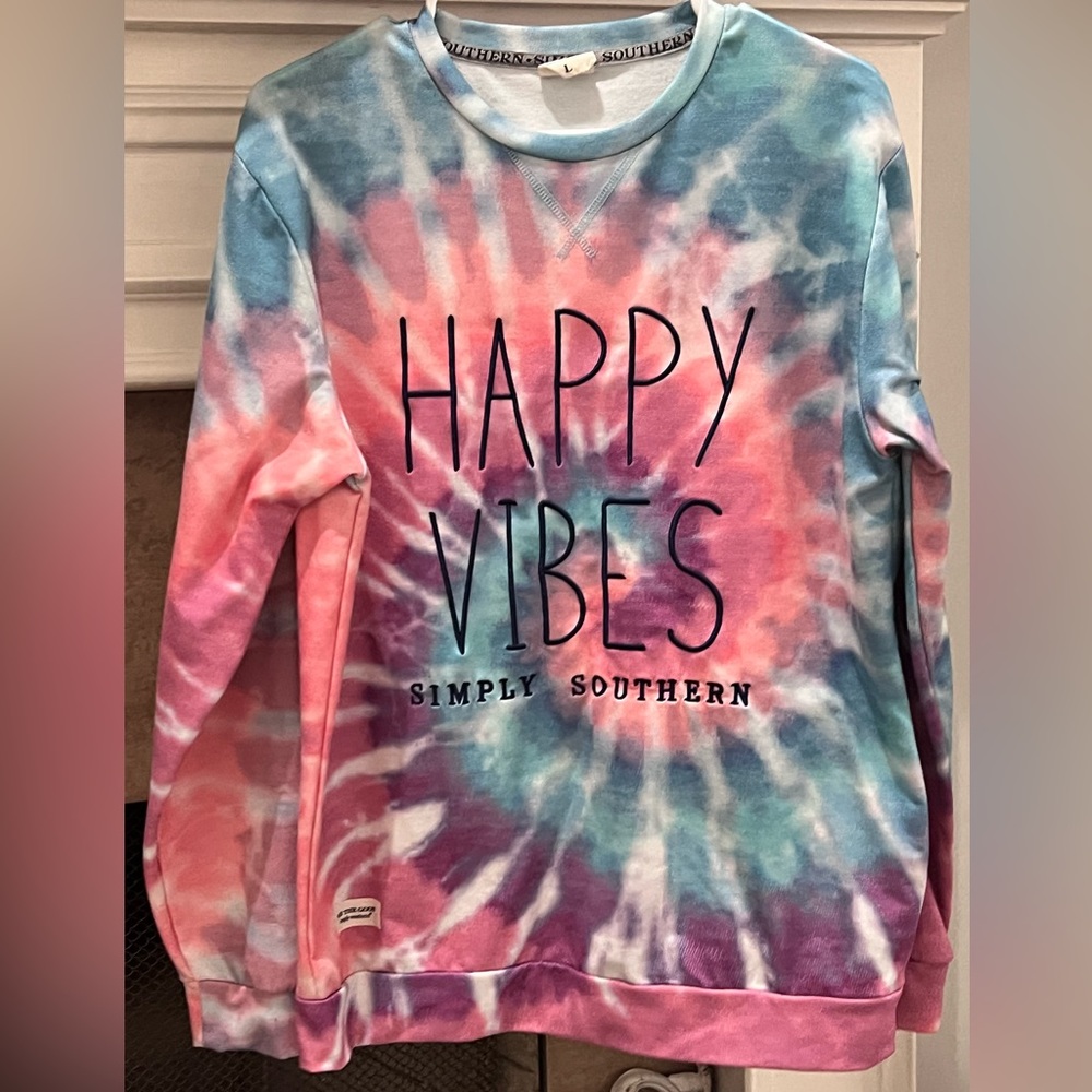 EUC Simply Southern Tie Dye Long Sleeve Shirt, Women’s Large